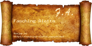 Fasching Aletta névjegykártya