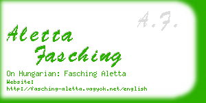 aletta fasching business card